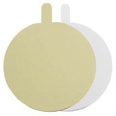 Подложка под десерт с держателем Золото/Белая 1,5 мм 8 см 1 шт п 1,5-80   КЗБР