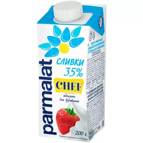 Сливки ультрапастеризованные Parmalat CHEF 35% 200 мл без скидки